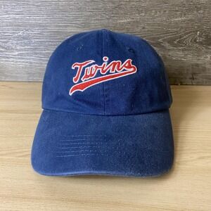 Minnesota Twins Hat Cap Strap Back Blue MLB Baseball Script 2009 DQ Promo Mens